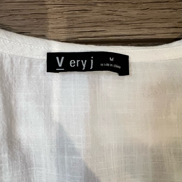 Very J Cream Ruffled Button-Up Blouse - Picture 2 of 4